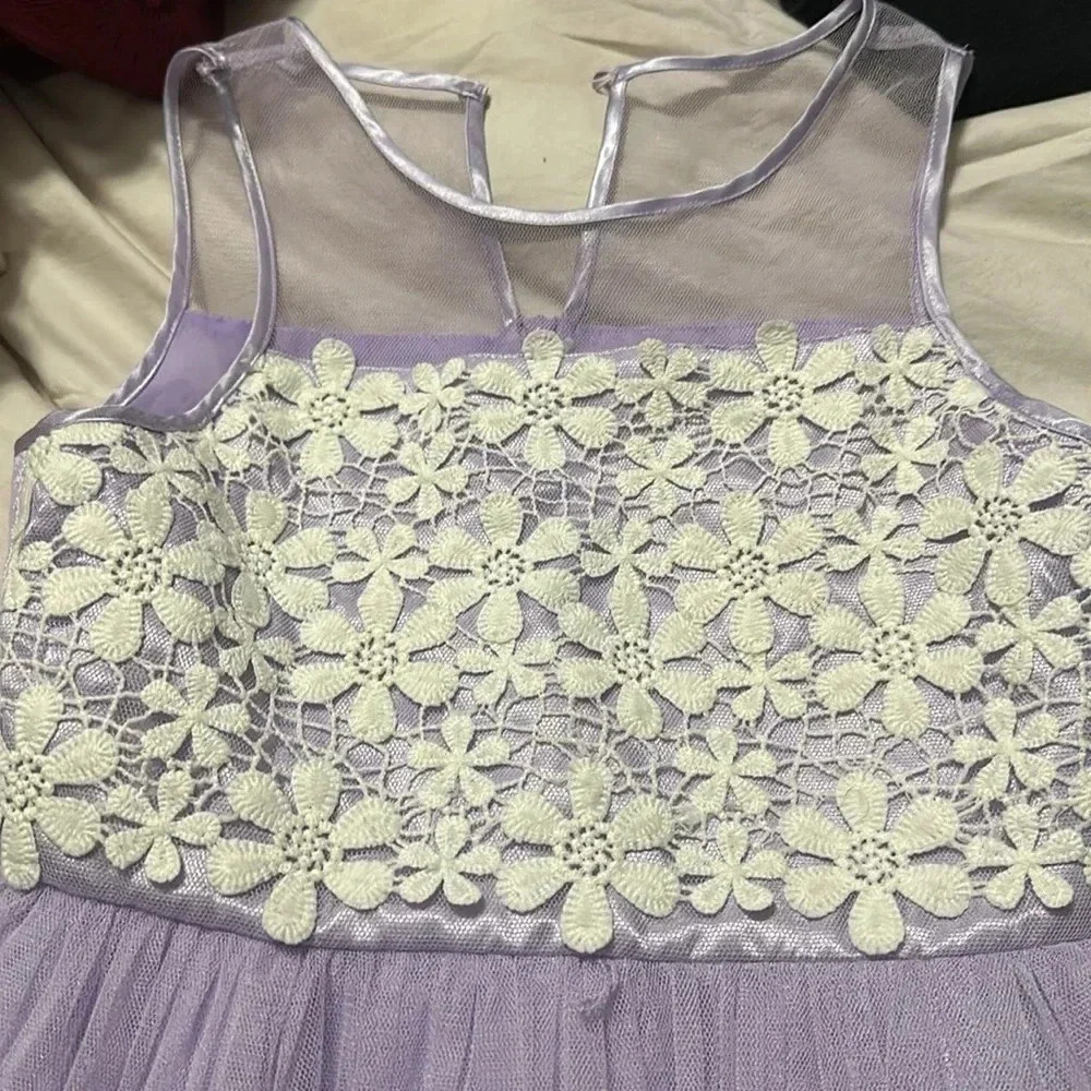 Emily west Lavender dress with a floral lace bodice and tulle skirt - Picture 6 of 8